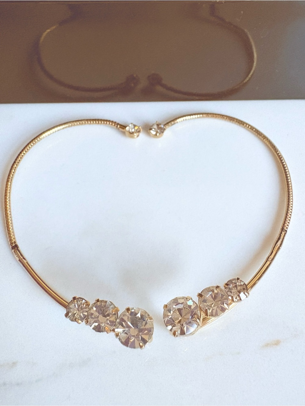 Vintage Avon Goldtone Rhinestone Ear Cuff Wrap Earrings NIB